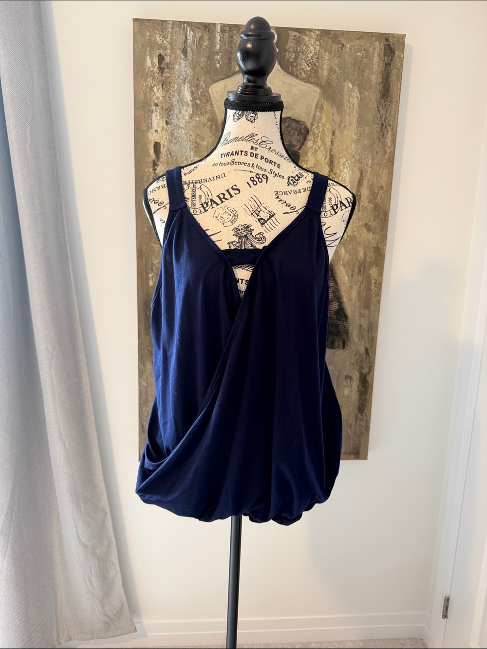 SHEIN Navy Draped Bubble Hem Camisole Tank - Never worn